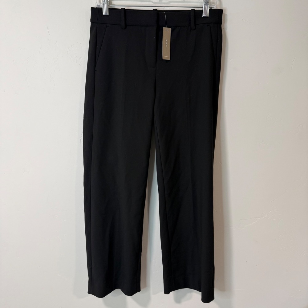 J.Crew Womens Peyton Crop Trousers 4 Tall Black NWT 365 Crepe Straight Leg J5677